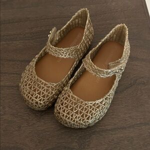 Miss Melissa Campana Gold Glitter Velcro Jellies